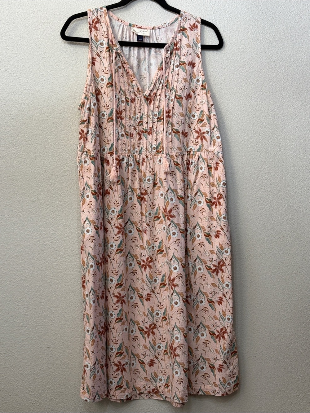 Universal Thread Pink Floral Sleeveless Midi Dress